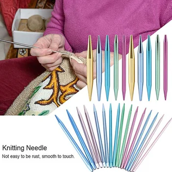 

1 Set Detachable Circular Knitting Needles Set U-shaped Needle Set Knitting Accessories with Ruler Scissors