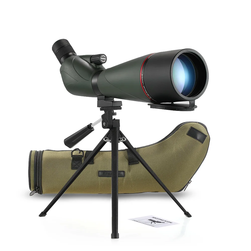 Eyeskey 20-60x80 угловой Зрительная труба BaK4 водонепроницаемый противотуманный портативный дорожный Телескопический Монокуляр телескоп с треногой