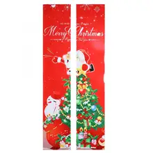 Рождественская тематическая Санта Клаус Дерево Узор оконная дверная наклейка Настенный декор украшение дома