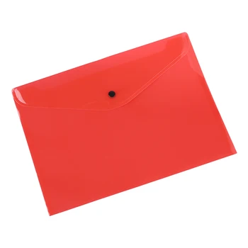 

A Pack of 12 Plastic Stud Document Wallets Folders Filing Paper Storage-red-A4