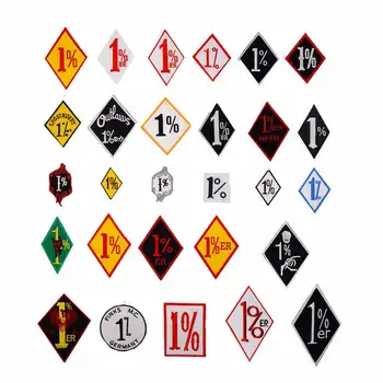 

1%er iron on backing punk skull embroidered rider biker motorcycle patches for back vest hat clothing