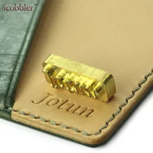 Заказной латунный логотип медная форма кожа резьба по дереву