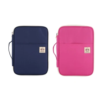 

2 Pcs A4 Document Storage Bag Waterproof Oxford Cloth Multifunctional Business Organizer Bag File Folder Stationery Organizer Zi