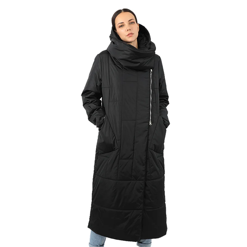 Winter Jackets Female Women's Parka Long Jacket Removable Hooded Women Shawl Quilted Collar Coat Puffer Winter Coats Large Size