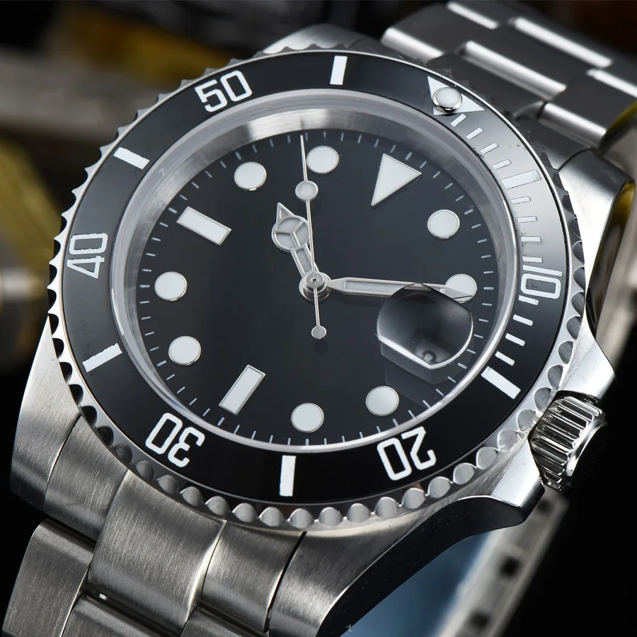 

watch men automatic mechanical watch date 316L Solid stainless steel Luminous waterproof 40MM LLS11z