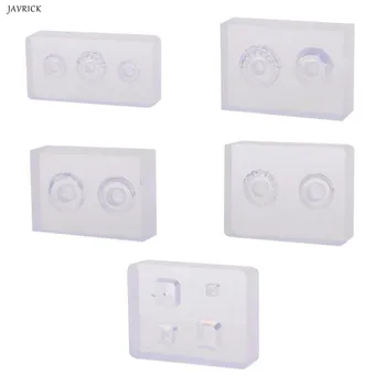 

JAVRICK 5 Pcs/set Crystal UV Resin Beads Cubes Epoxy Gel Mold with Holes DIY Handmade Pendant Jewelry Making Molds