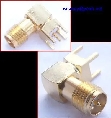 

DHL/EMS 250pcs RP SMA female plug center right angle solder PCB mount RF Connector DIY-A7