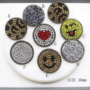 

ZMASEY 10Pcs Buttons For Clothing 30mm Shank Rhinestones Button Sewing Hankwork Decoration
