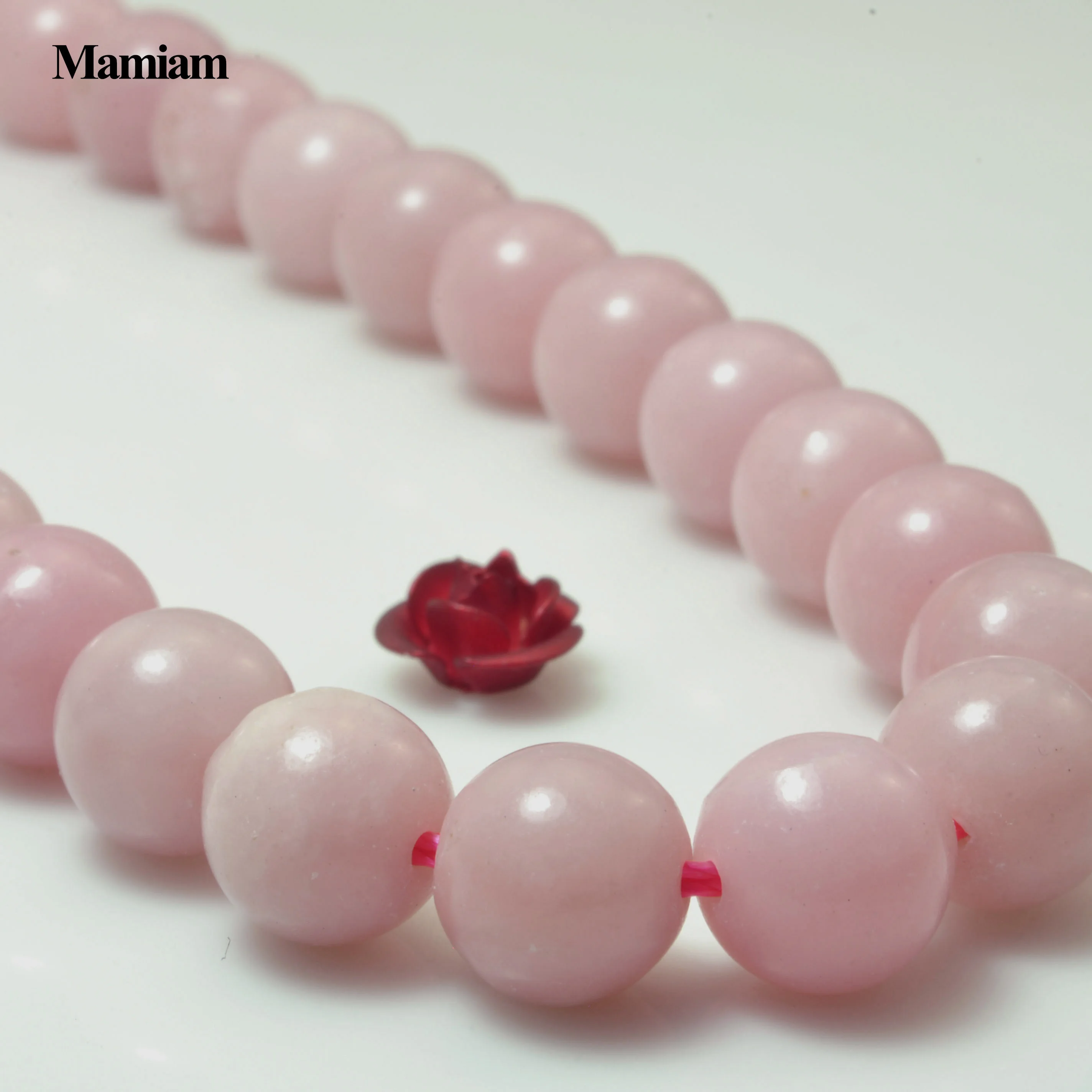 

Mamiam Natural A Pure Pink Opal Beads 10mm Smooth Loose Round Stone Diy Bracelet Necklace Jewelry Making Gemstone Gift Design