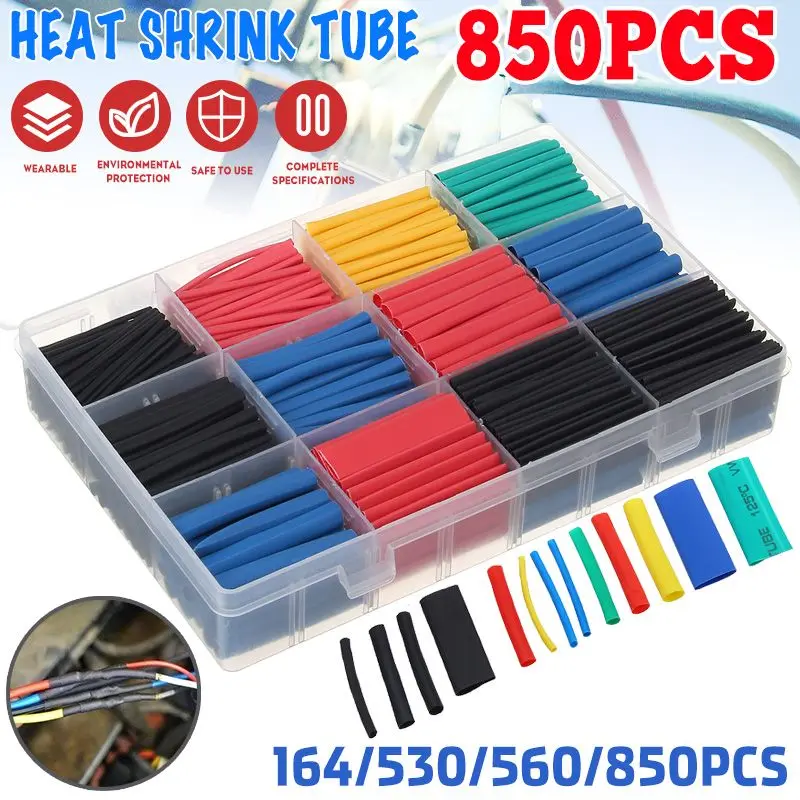 560Pcs/Box Polyolefin Car Electrical Wire Cable Insulation Heat Shrink Tube Kit 