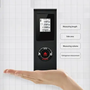 

Portable Laser Distance Meter Mini USB Rechargeable Range Finder Digital Measure Meter For Volume Area Pythagorean Measurement