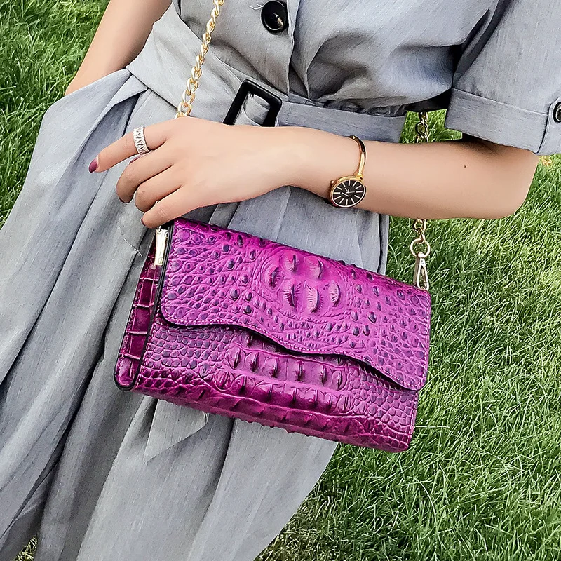 

Crocodile Pattern WOMEN'S Bag 2019 New Style Europe And America Fashion Shoulder Bag Shoulder Bag Chain Bag Clutch Bag Clutch WO