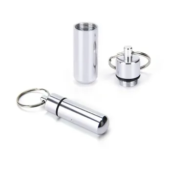 

Waterproof Aluminum Pill Box Case Bottle Cache Drug Holder Container Keychain Medicine Box Health Care
