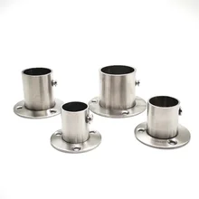 Stainless Steel High Base Flange Base Thick Brushed Flange Stainless Steel round Tube Seat Curtain Rod Rome Rod Flange Base