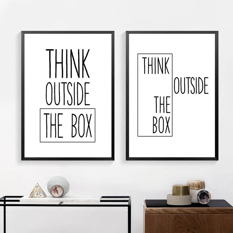 pics Box Decoration Ideas Painting motivational print decor think outside the box home office poster wall art canvas painting ideas for classroom