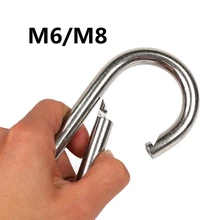 M6 M8 Stainless Steel Carabiner Spring Link Hook Carabiner Multitool Mountaineering Buckle Lock Camping Hook Rope SOS