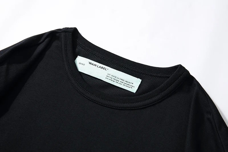 Граффити картина маслом стрела 19ss Off-White OW мужские и женские парные модели влюбленных Модная хлопковая футболка с круглым вырезом и коротким рукавом
