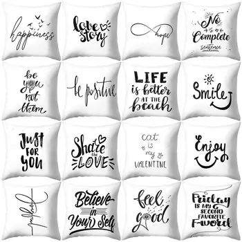 

Striped Love Life Smile Letter Printing Geometric Throw Pillow Case Cushion Cover Sofa Bed Car Bedroom Living Room Decoration