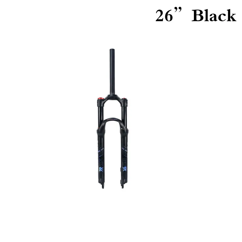 Black-26 KRSEC сверхлегкий MTB пневматическая подвеска вилка прямая трубка Ручная Блокировка жесткий дисковый тормоз Горный велосипед вилка 26/27. 5/29er - Цвет: Black-26