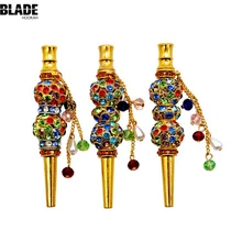 Pisau Hookah Buatan Tangan Bertatahkan Perhiasan Hookah Mouthpiece Logam Shisha Mulut Tips Sheesha Chicha Narguile Selang Aksesoris(China)