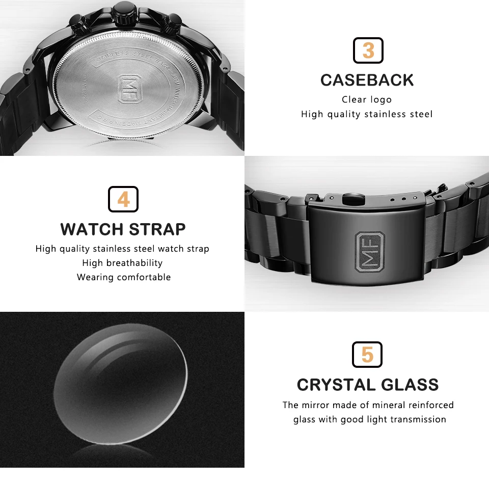 Relógio de quartzo MINI FOCUS para homens à prova d'água_voghion.com