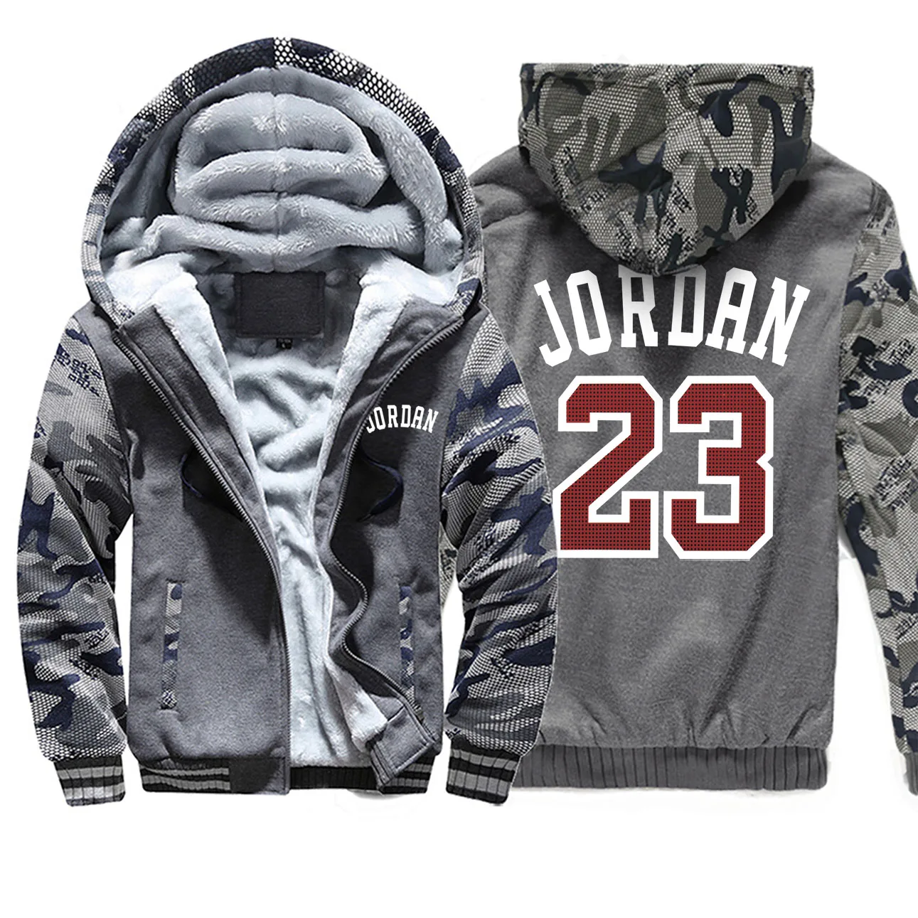 Jordan 23 Зимние толстовки с принтом, реглан, Мужская камуфляжная спортивная одежда, новинка, уличная одежда в стиле хип-хоп, модное пальто, плотные толстовки - Цвет: Dark Gray 6