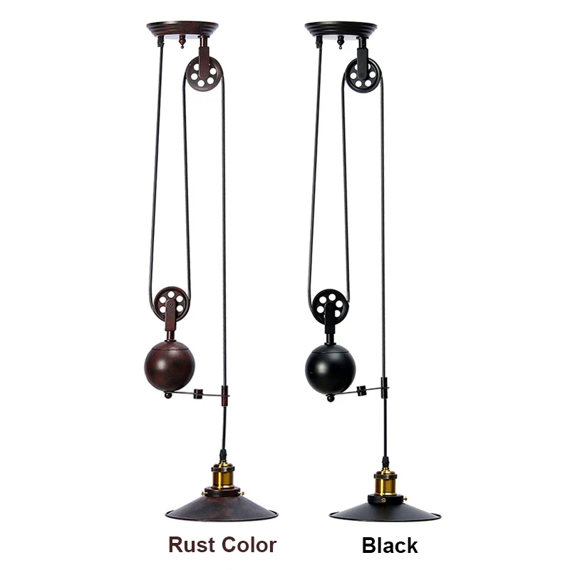 A Mising – lampe suspendue Vintage au design rétro, luminaire décoratif dintérieur, composé dune poulie, idéal pour un Loft, un Restaurant ou un Bar, E27