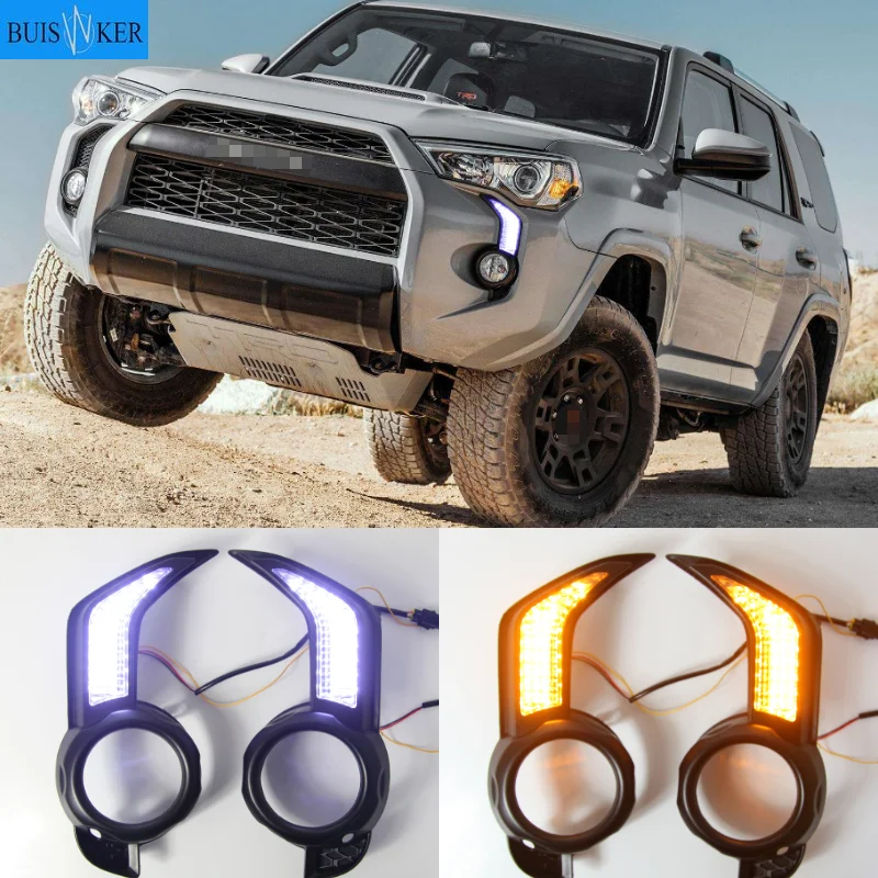 Дневные ходовые огни 12 В для Toyota 4 runner 2014 - 2020 Drl с динамическими поворотными