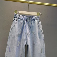 Spring 2022 New Arrival Women High Waist Skinny Jeans Simple Female Crystal Slim Fit Stretch Ladies Casual Denim Pencil Pants