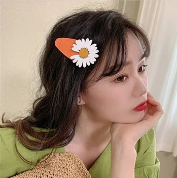 

New 1pcs Big Daisy Hairpin 4 Colors Optional Water Drop Shape Acrylic Hair Clips For Fashion Women Girls Hair Accessories