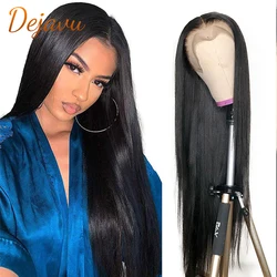 Natural Black Lace Front Wig Straight Human Hair Wigs 4x4 Closure Wig Straight 8-32 Inch Preplucked Hairline Wig For Women