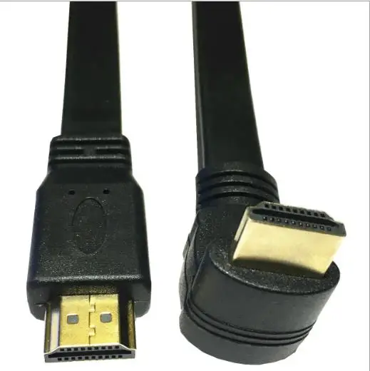 

Compatible with all 19 pins 1FT Flat Slim High Speed HDMI Extension Cable A Male to AMale90 DegreeDown Angle Cord