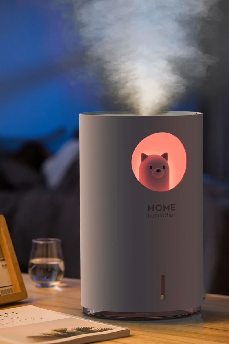 Cute Pet Humidifier 900ML Large Capacity Ultrasonic Aroma Air Diffuser Polar Bear With Color LED Light Home Humidificador