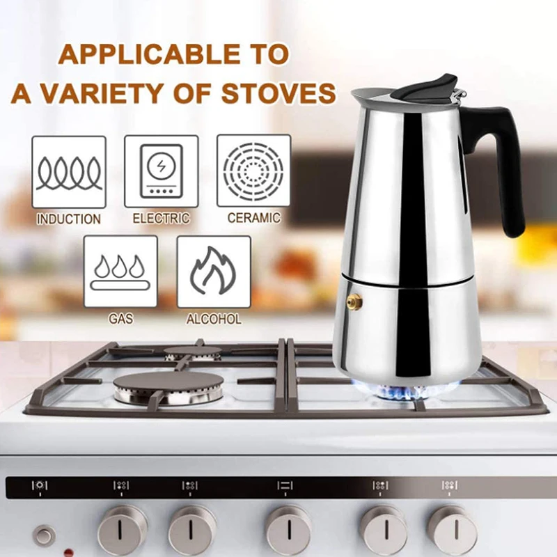 Эспрессо Moka Pot Percolator Итальянская Кофеварка 6 чашек 10 унций/300 мл Классическая