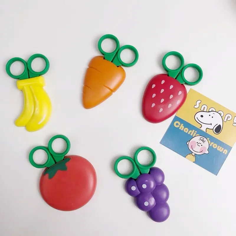 Sharkbang-Tijeras magnéticas para cortar zanahoria, arte de fruta, hechas a mano, patrón de papel, escuela, papelería para niños
