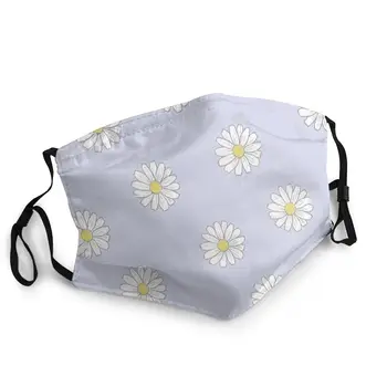 

Pastel Daisies Unisex Non-Disposable Mouth Face Mask Pattern Lavender Flowers Floral Garden Anti Dust Protection Mask Respirator
