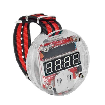 

Electronic LED Watch DIY Kits with Transparent Cover Single-Chip Digital Watch DIY Big Time