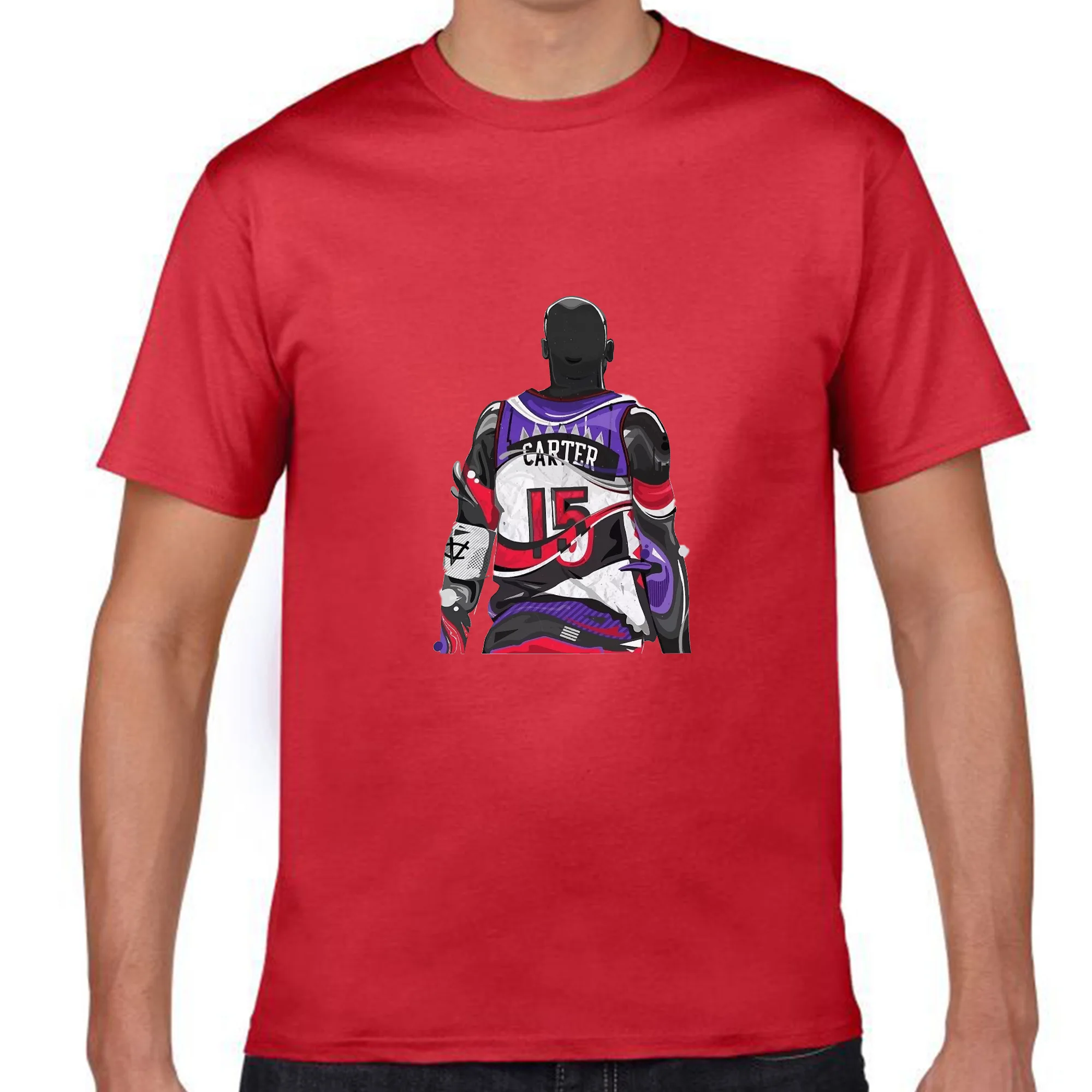 

Vince Carter Cartoon Back view 2019 best selling New men's COTTON Short Shirt for Men Designer Casual tops