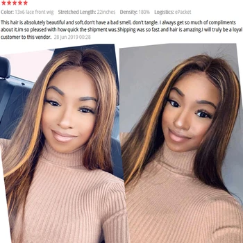 13x 6 Lace Front Wigs Highlight Straight Lace Frontal Wig Brazilian Remy Lace Front Human Hair Wig Pre Plucked Dream Beauty 4