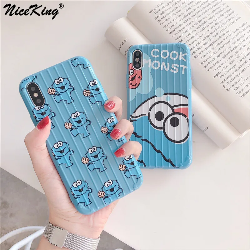 Мультяшный чемодан Улица Сезам чехол для телефона iphone 11 Pro XS MAX XR X 6 6S 7 8 Plus мягкий