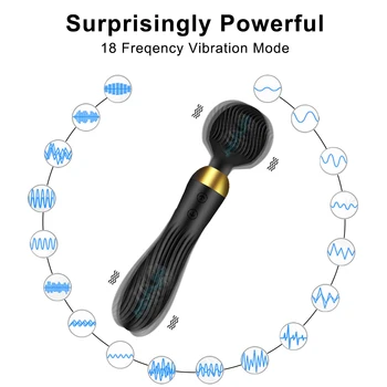 Powerful AV Vibrator Sex Toys Magic Wand for Women G Spot Clitoris Stimulator Dildo 18 Speeds Dual Motors Toys for Muscle Adults 2