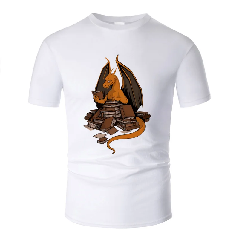 Men-White Новейшая Базовая книга wyrm Орда футболка для мужчин сплошной цвет Kawaii футболка хлопок Юмористическая - Цвет: Men-White