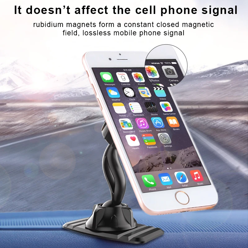 Magnetic Phone Car Mount Double 360° Rotate Magnetic Cell Phone Holder for Car Dashboard Phone Magnet Car Mount for iPhone 11