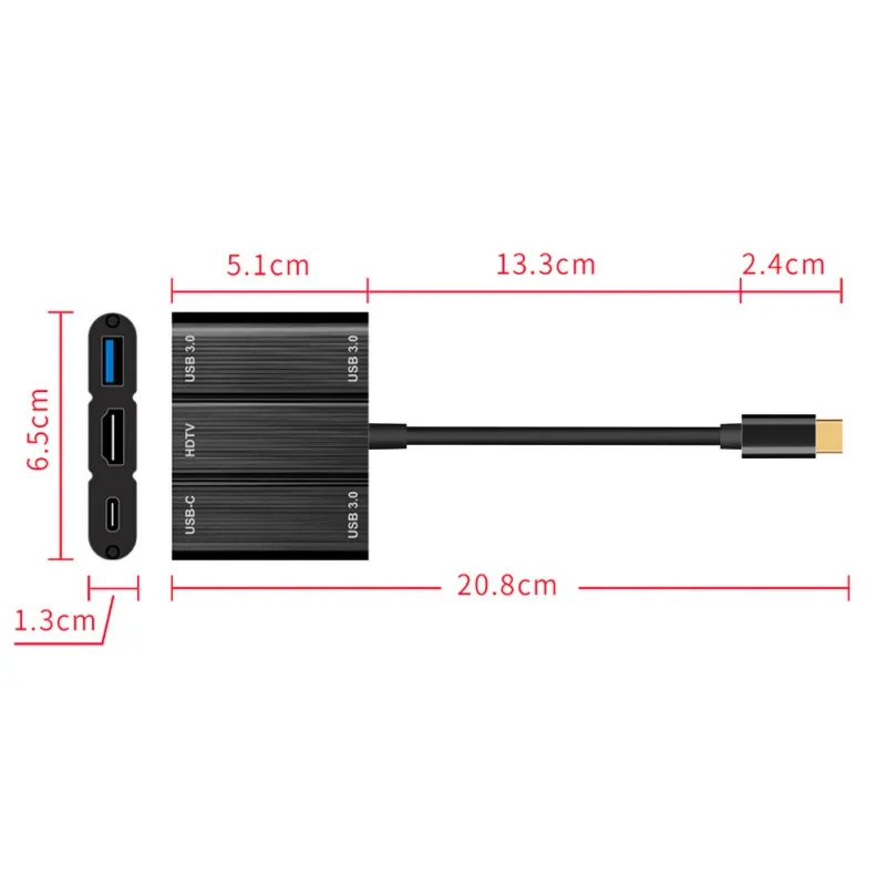 USB 3,0 type C к HDMI многопортовый конвертер с USB 3,0 портом и USB C зарядным портом