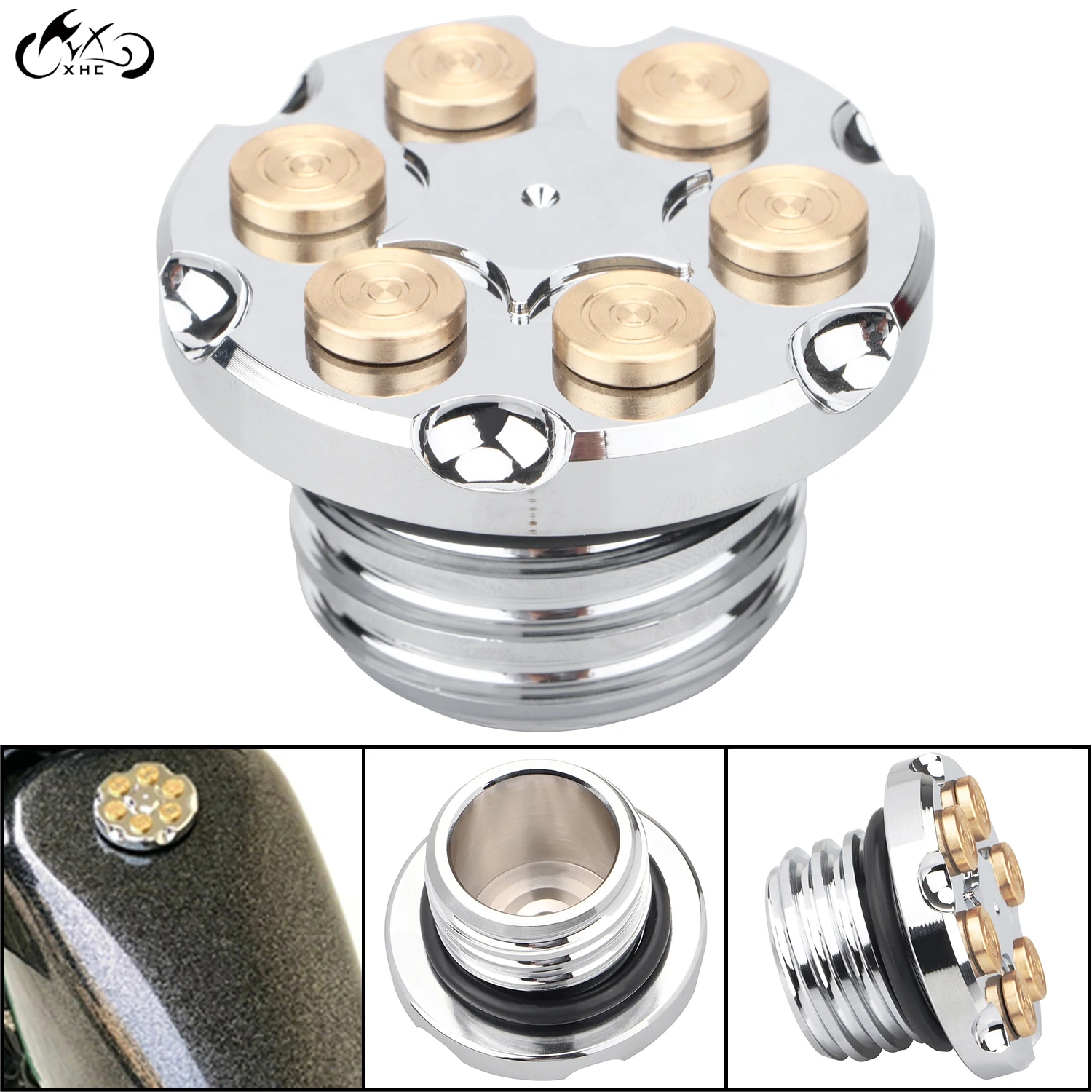 1 Pcs Motorcycle Cnc Aluminum Fuel Gas Tank Oil Cap Cover For Harley Road King Flhr Sportster Xlh 8 10 Dyna Fat Bob Fxdf Aliexpress