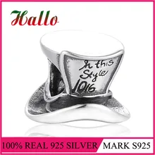 Ювелирные украшения Серебро 925 шляпа Подвеска бусина для plata de ley 925 браслеты из стерлингового серебра материал для изготовления украшений