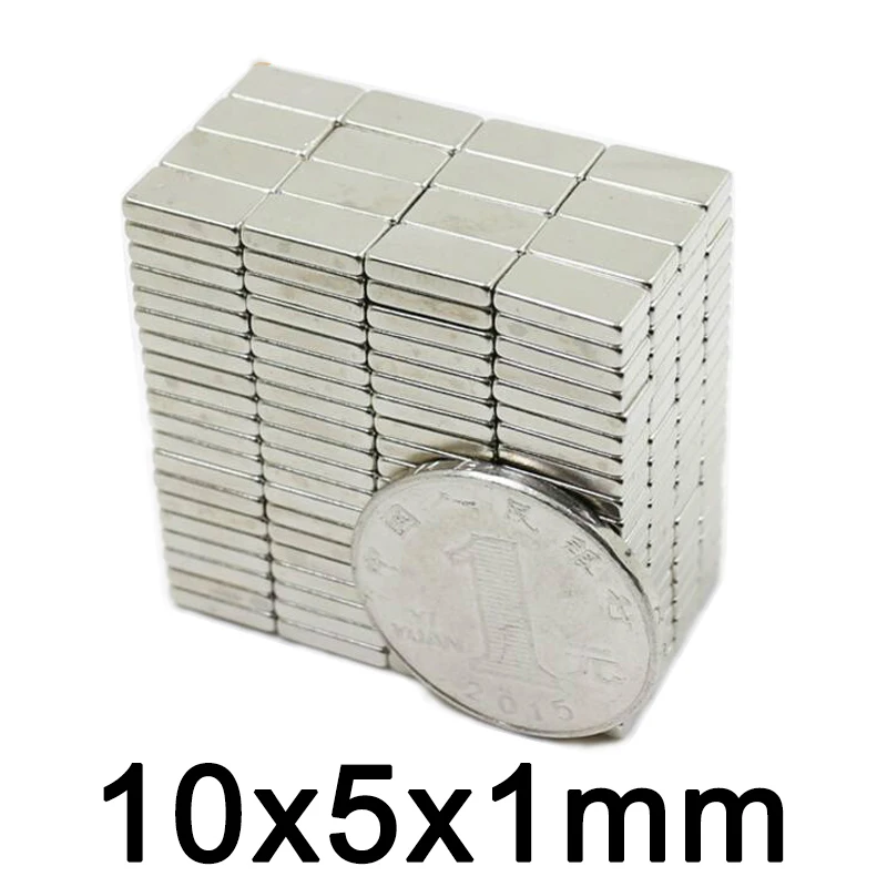 50/100/150 шт. 10x5x1 мм N35 сильной квадратной NdFeB неодимовый магнит редкоземельный 10*5*1