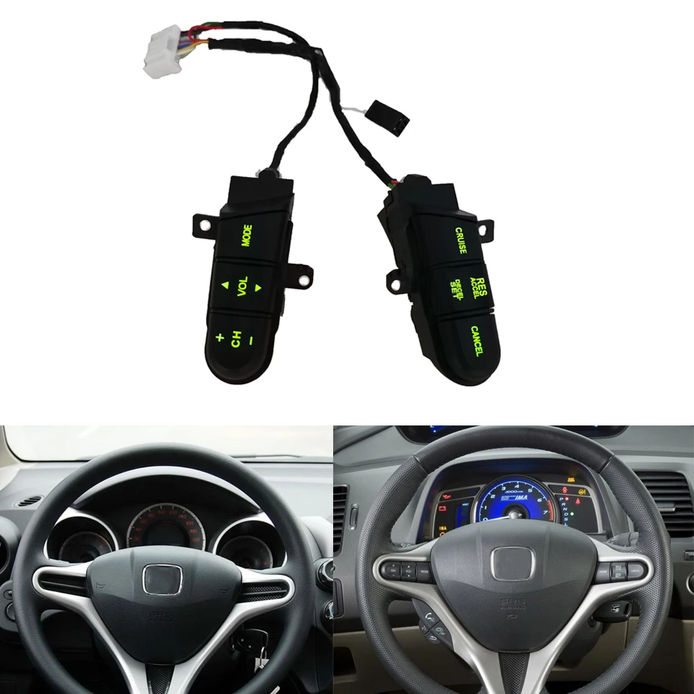 Almohadilla para volante, interruptor remoto de Audio de crucero 36770SNAA12 36770-SNA-A12 para Honda Jazz /Fit Civic