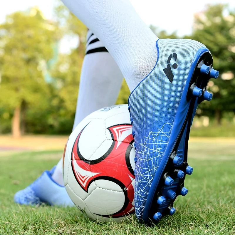 New Fashion Adults Soccer Shoes Outdoors Grass FG Football Shoes and Long Spike Cleats Sport Sneakers Football Boots