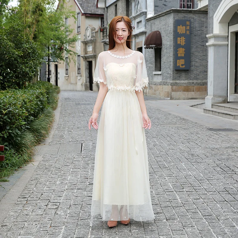 Vestido Largo Sirena/Бордовое платье подружки невесты; платья подружки невесты для свадьбы; вечерние платья для гостей; платье для выпускного вечера; Azul Royal - Цвет: S2 long champagne